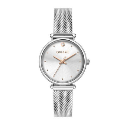 Reloj para mujer Oui &amp, Me Etoile de acero inoxidable con esfera plateada y cuarzo ME010296