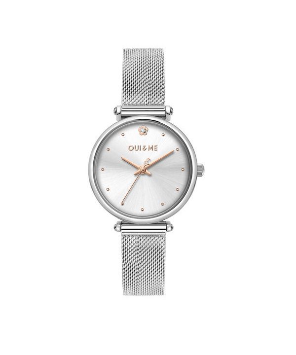 Reloj para mujer Oui &amp, Me Etoile de acero inoxidable con esfera plateada y cuarzo ME010296