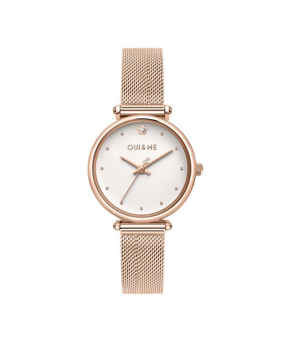 Reloj para mujer Oui &amp, Me Etoile de oro rosa, acero inoxidable, esfera blanca y cuarzo ME010297