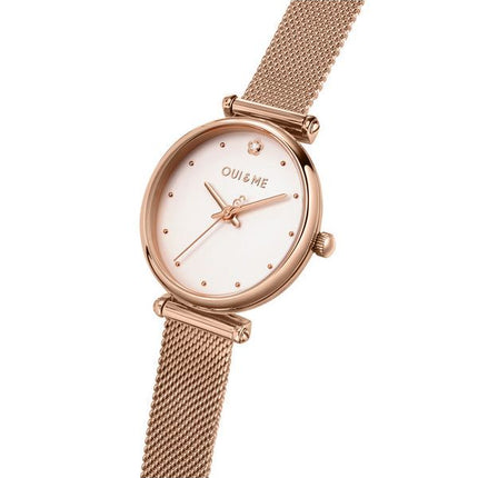 Reloj para mujer Oui &amp, Me Etoile de oro rosa, acero inoxidable, esfera blanca y cuarzo ME010297