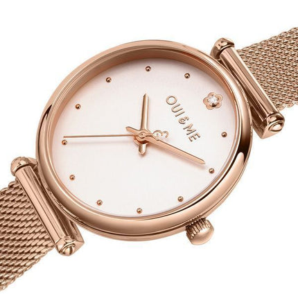 Reloj para mujer Oui &amp, Me Etoile de oro rosa, acero inoxidable, esfera blanca y cuarzo ME010297