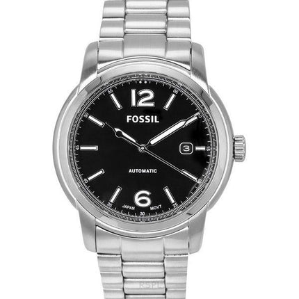 Fossil Heritage Reloj unisex automático ME3223 de acero inoxidable con esfera negra