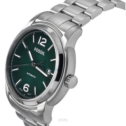 Reloj unisex Fossil Heritage de acero inoxidable con esfera verde y automático ME3224