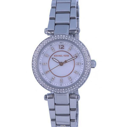 Michael Kors Mini Parker Acentos de cristal Esfera plateada Cuarzo MK6932 Reloj para mujer