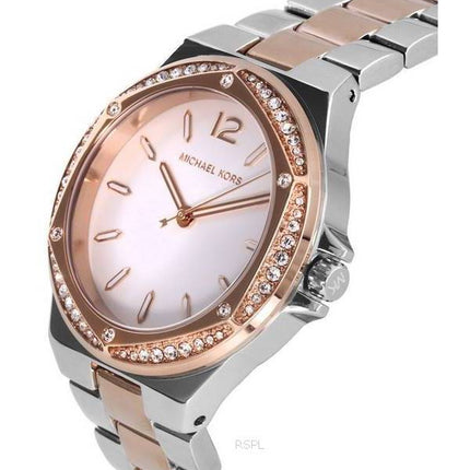 Michael Kors Lennox Acentos de cristal Esfera plateada Cuarzo MK6989 Reloj para mujer