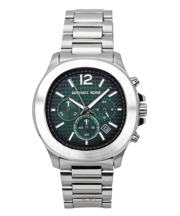 Reloj cronógrafo de cuarzo Michael Kors Sage de gran tamaño MK9191 para hombre, de acero inoxidable y esfera verde