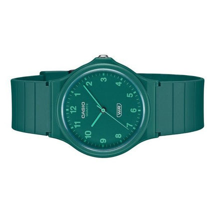 Reloj analógico Casio POP unisex con correa de resina de base biológica y esfera verde de cuarzo MQ-24B-3B