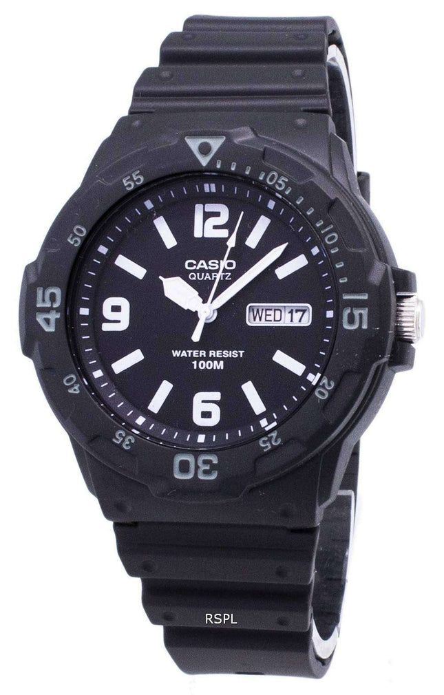 Casio de cuarzo analógico 100M negro resina correa 1B2VDF-200H-MRW MRW-200H-1B2V reloj de hombres