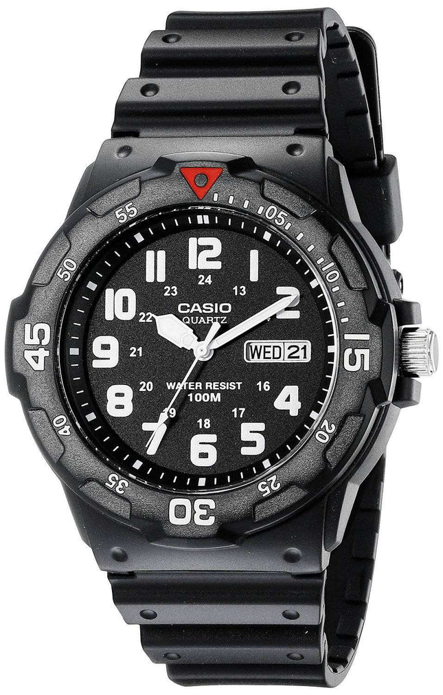 Casio cuarzo analógico 100M negro correa de resina MRW-200H-1BVDF MRW200H-1BVDF reloj para hombre