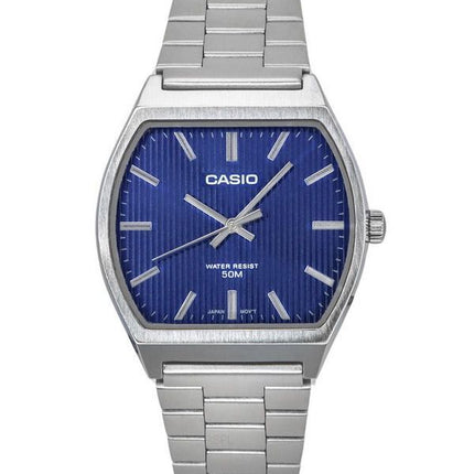 Reloj Casio estándar analógico de acero inoxidable con esfera azul y cuarzo MTP-B140D-2A para hombre