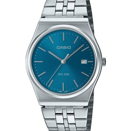 Reloj Casio estándar analógico de acero inoxidable con esfera azul y cuarzo MTP-B145D-2A2 para hombre