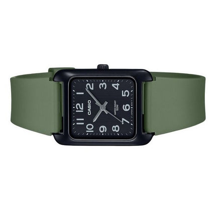 Reloj Casio Standard analógico de cuarzo con correa de resina verde y esfera negra MTP-B175-3BV para hombre