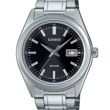 Reloj Casio Standard analógico de acero inoxidable con esfera negra y cuarzo MTP-B180D-1A1V para hombre