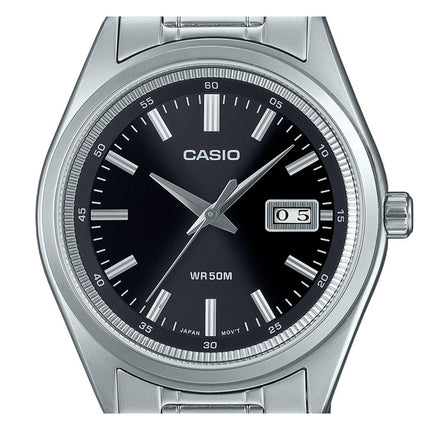 Reloj Casio Standard analógico de acero inoxidable con esfera negra y cuarzo MTP-B180D-1A1V para hombre