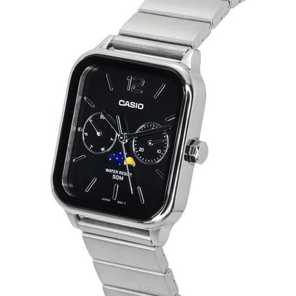 Reloj Casio MTP-M305D-1A de cuarzo con esfera negra y fase lunar analógica estándar para hombre