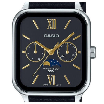 Reloj Casio MTP-M305L-1A2V de cuarzo con esfera negra y correa de cuero analógica estándar para hombre