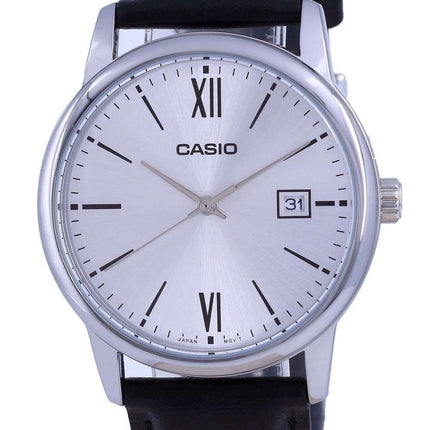 Reloj Casio de cuarzo analógico de acero inoxidable con esfera plateada MTP-V002L-7B3 MTPV002L-7 para hombre