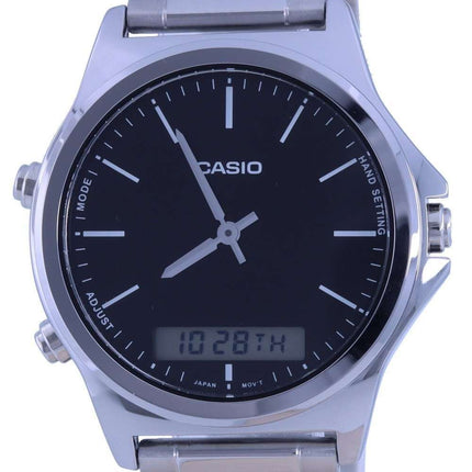 Reloj Casio analÃ³gico digital con esfera negra de acero inoxidable MTP-VC01D-1E MTPVC01D-1 para hombre