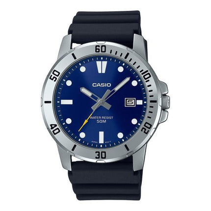 Reloj Casio MTP-VD01-2E de cuarzo con esfera azul y correa de resina analÃ³gica estÃ¡ndar para hombre