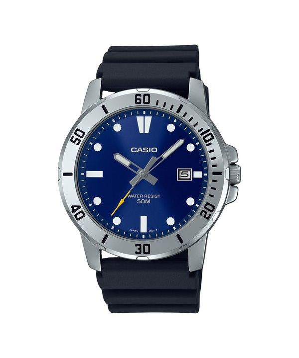 Reloj Casio MTP-VD01-2E de cuarzo con esfera azul y correa de resina analÃ³gica estÃ¡ndar para hombre