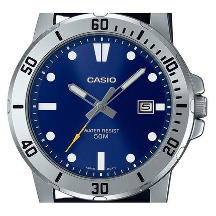 Reloj Casio MTP-VD01-2E de cuarzo con esfera azul y correa de resina analÃ³gica estÃ¡ndar para hombre