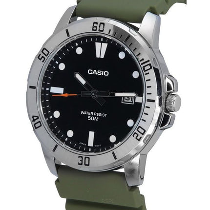 Casio Standard Resina analógica Correa Esfera negra Cuarzo MTP-VD01-3E MTPVD01-3E Reloj para hombre