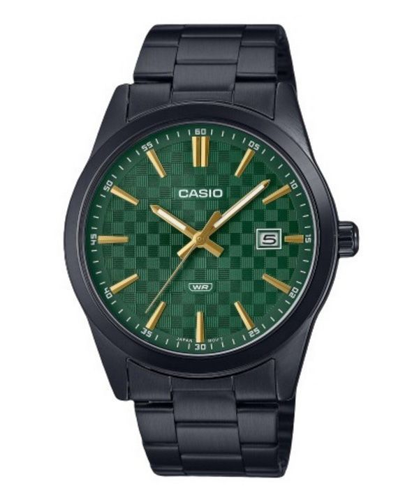 Reloj para hombre Casio MTP-VD03B-3A de cuarzo con esfera verde y acero inoxidable con baño de iones analógico estándar