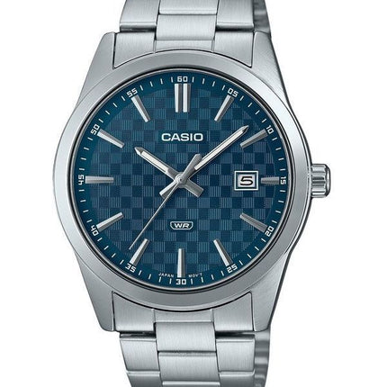 Reloj Casio estándar analógico de acero inoxidable con esfera azul y cuarzo MTP-VD03D-2A2 para hombre