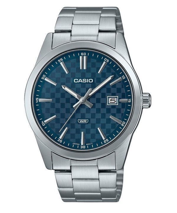 Reloj Casio estándar analógico de acero inoxidable con esfera azul y cuarzo MTP-VD03D-2A2 para hombre