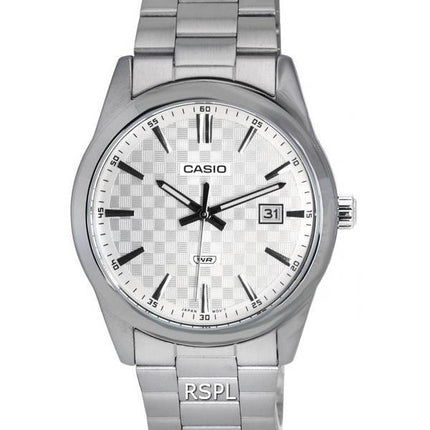 Reloj Casio analógico de acero inoxidable con esfera plateada de cuarzo MTP-VD03D-7A MTPVD03D-7 para hombre