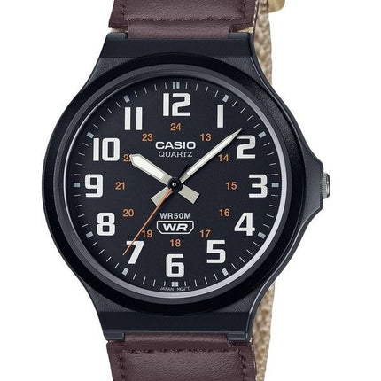 Reloj Casio MW-240B-5BV de cuarzo con esfera negra y correa de tela analógica estándar para hombre