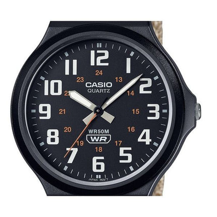 Reloj Casio MW-240B-5BV de cuarzo con esfera negra y correa de tela analógica estándar para hombre