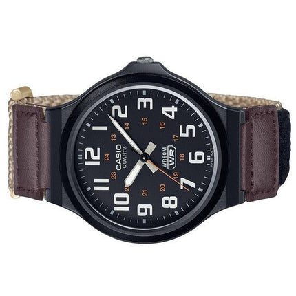 Reloj Casio MW-240B-5BV de cuarzo con esfera negra y correa de tela analógica estándar para hombre