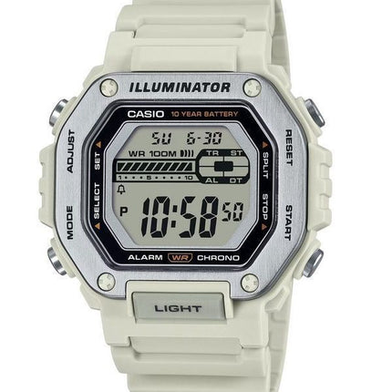 Reloj Casio Standard Digital de cuarzo con correa de resina blanca MWD-110H-8AV 100M para hombre