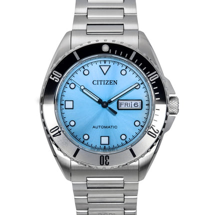 Reloj Citizen Sport de acero inoxidable con esfera azul claro automático NH7530-52L 100M para hombre