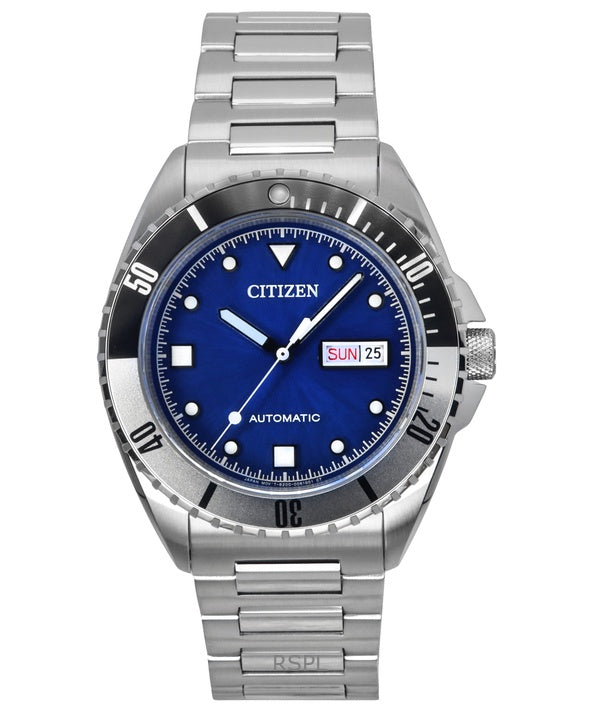 Reloj Citizen Sport automático de acero inoxidable con esfera azul NH7530-52M 100M para hombre