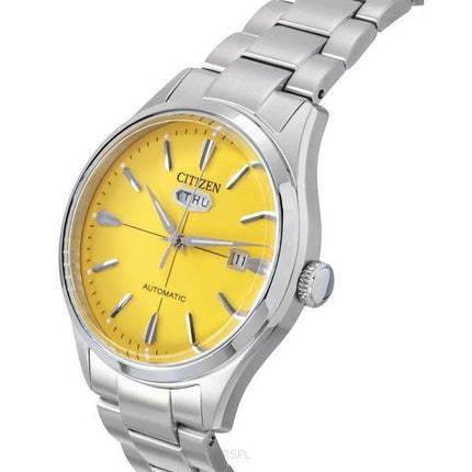 Reloj para hombre Citizen C7 de acero inoxidable con esfera amarilla y automático NH8391-51Z