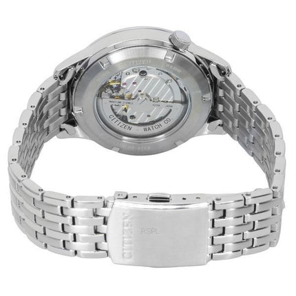 Reloj Citizen de acero inoxidable con corazón abierto y esfera plateada automático NH9130-84A para hombre