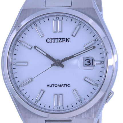 Reloj para hombre Citizen con esfera blanca de acero inoxidable automÃ¡tico NJ0150-81A