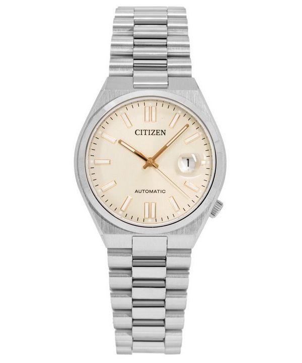 Reloj Citizen Tsuyosa automático con esfera beige de acero inoxidable NJ0151-88W para hombre