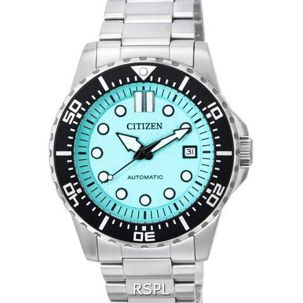 Citizen Urban Mecánico Acero inoxidable Aqua Blue Dial Automático NJ0170-83X 100M Reloj para hombre