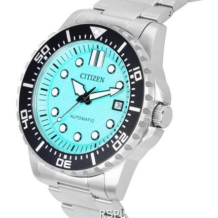 Citizen Urban Mecánico Acero inoxidable Aqua Blue Dial Automático NJ0170-83X 100M Reloj para hombre