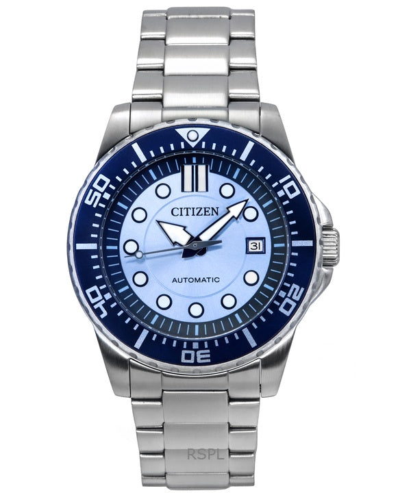 Reloj Citizen de edición limitada con esfera azul y acero inoxidable automático NJ0178-81M 100M para hombre