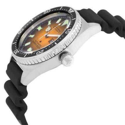 Reloj para hombre Citizen Promaster Marine con correa de caucho y esfera naranja automático Diver&#39,s NY0120-01Z 200M