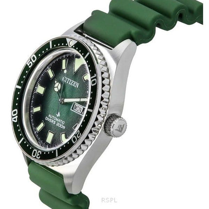 Reloj automático Citizen Promaster para hombre, correa de poliuretano, esfera verde, NY0121-09X, 200 m