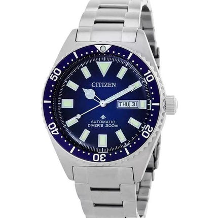 Reloj automático Citizen Promaster de acero inoxidable para hombre, mecánico, esfera azul, NY0129-58L, 200 m