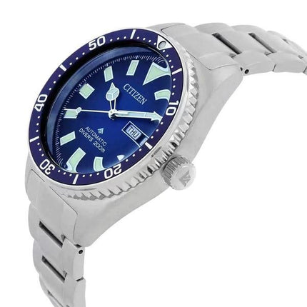 Reloj automático Citizen Promaster de acero inoxidable para hombre, mecánico, esfera azul, NY0129-58L, 200 m