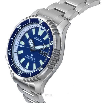 Reloj de buceo automático Citizen Promaster Marine de edición limitada con esfera azul NY0161-63L 200M para hombre con correa ad