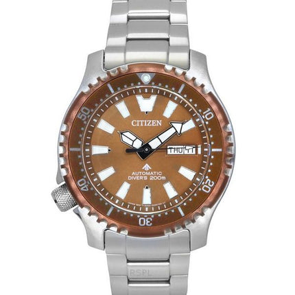 Reloj de buceo automático Citizen Promaster Marine de edición limitada con esfera de cobre NY0164-65X 200M para hombre con corre