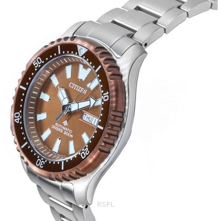 Reloj de buceo automático Citizen Promaster Marine de edición limitada con esfera de cobre NY0164-65X 200M para hombre con corre